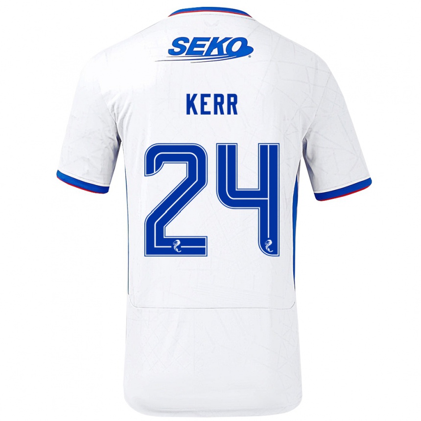 Men Football Samantha Mary Kerr #24 White Blue Away Jersey 2024/25 T-Shirt Australia