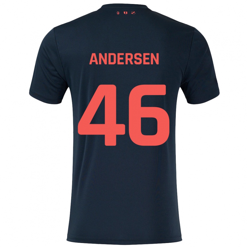 Men Football Silas Andersen #46 Black Red Away Jersey 2024/25 T-Shirt Australia