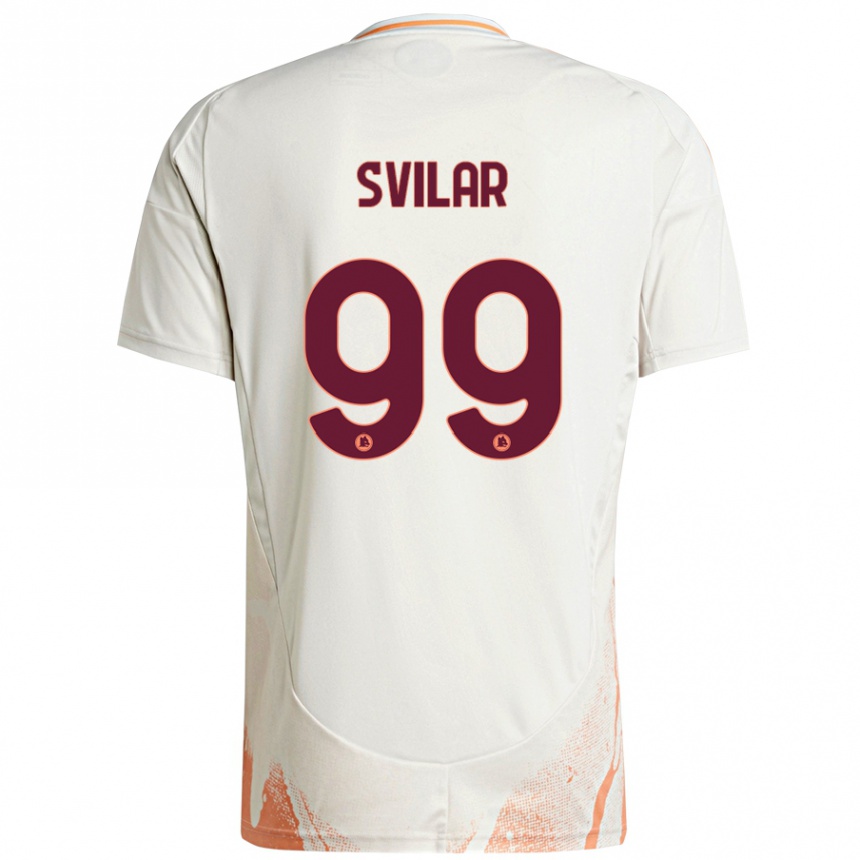 Men Football Mile Svilar #99 Cream White Orange Away Jersey 2024/25 T-Shirt Australia