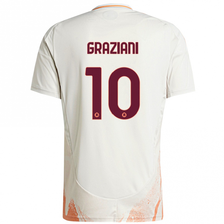 Men Football Leonardo Graziani #10 Cream White Orange Away Jersey 2024/25 T-Shirt Australia