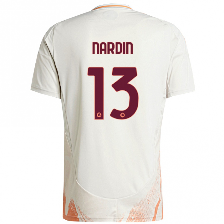 Men Football Federico Nardin #13 Cream White Orange Away Jersey 2024/25 T-Shirt Australia