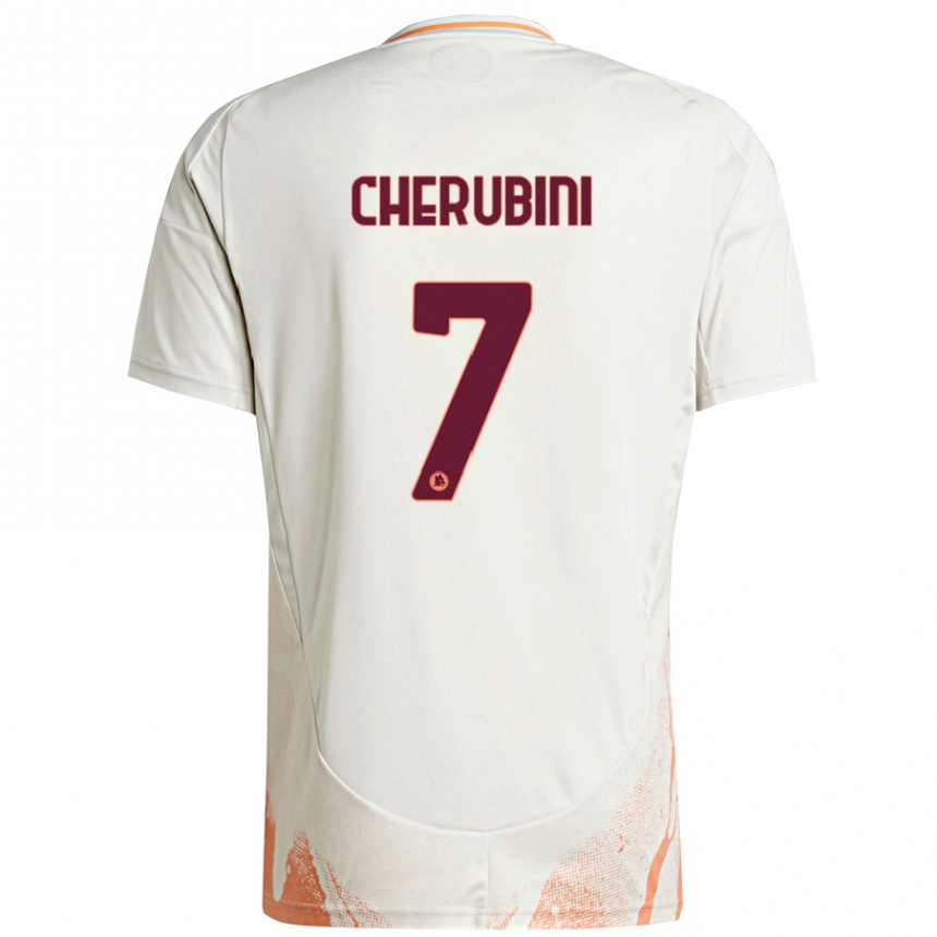 Men Football Luigi Cherubini #7 Cream White Orange Away Jersey 2024/25 T-Shirt Australia