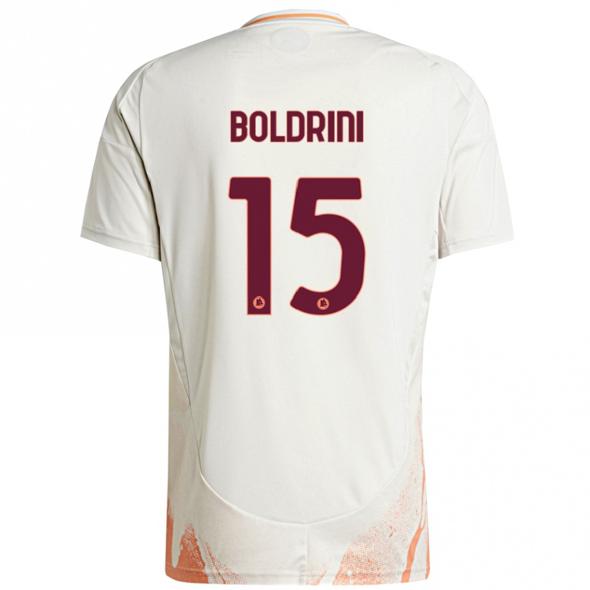 Men Football Mattia Boldrini #15 Cream White Orange Away Jersey 2024/25 T-Shirt Australia