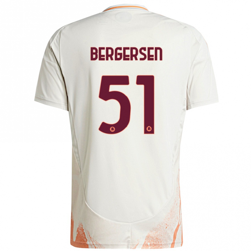 Men Football Mina Bergersen #51 Cream White Orange Away Jersey 2024/25 T-Shirt Australia