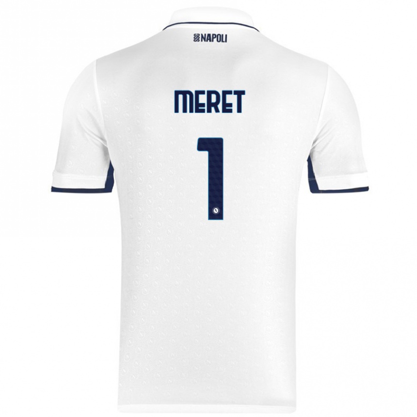 Men Football Alex Meret #1 White Royal Blue Away Jersey 2024/25 T-Shirt Australia