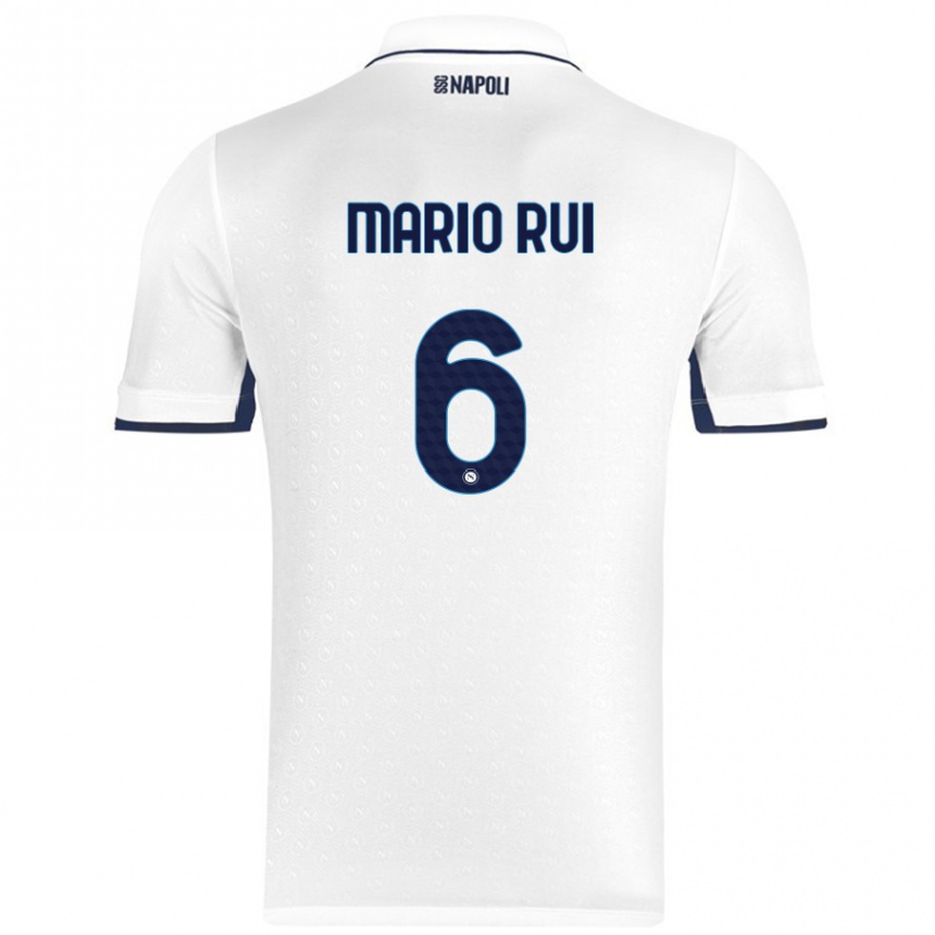 Men Football Mario Rui #6 White Royal Blue Away Jersey 2024/25 T-Shirt Australia