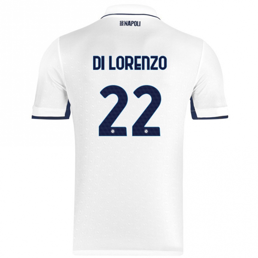 Men Football Giovanni Di Lorenzo #22 White Royal Blue Away Jersey 2024/25 T-Shirt Australia