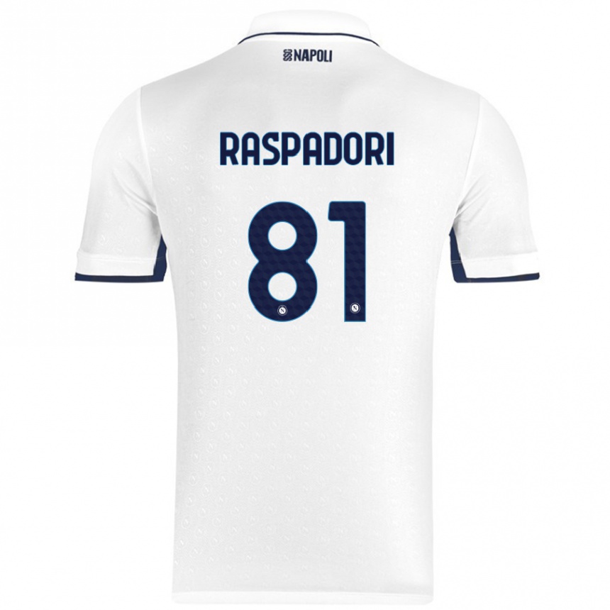 Men Football Giacomo Raspadori #81 White Royal Blue Away Jersey 2024/25 T-Shirt Australia