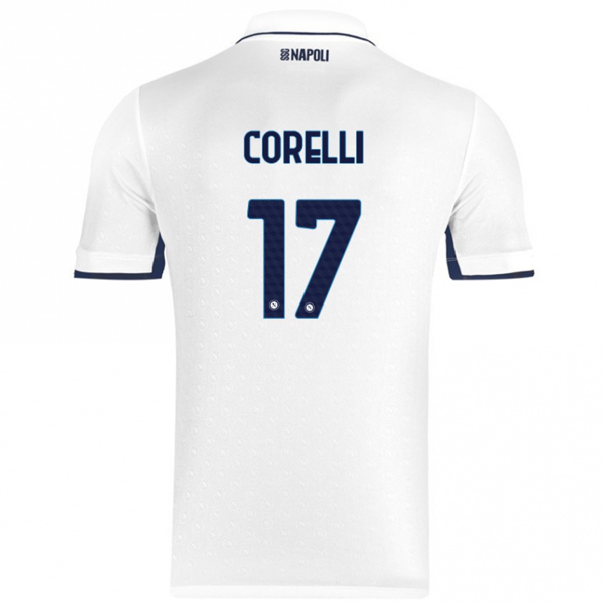 Men Football Alice Corelli #17 White Royal Blue Away Jersey 2024/25 T-Shirt Australia