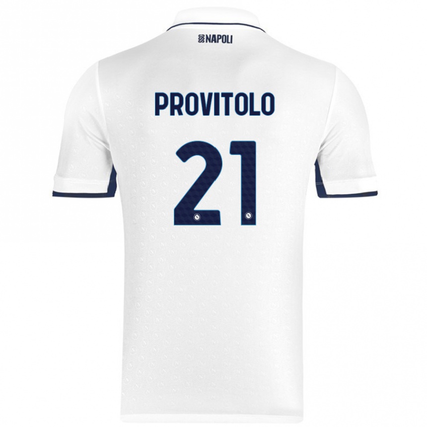 Men Football Vincenzo Provitolo #21 White Royal Blue Away Jersey 2024/25 T-Shirt Australia