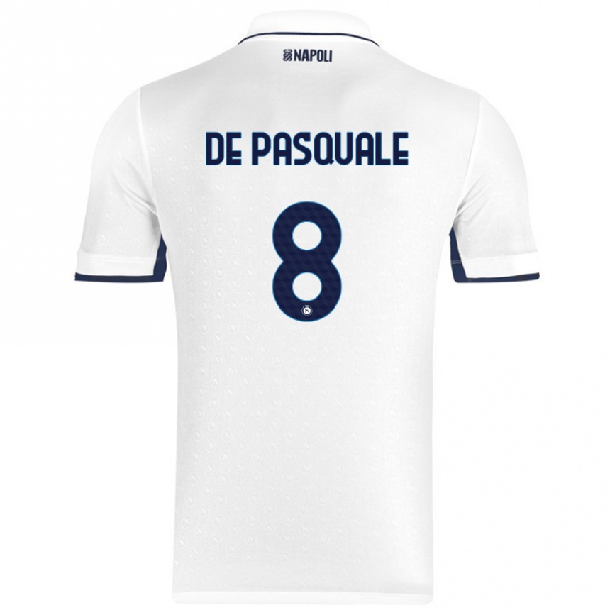 Men Football Dylan De Pasquale #8 White Royal Blue Away Jersey 2024/25 T-Shirt Australia