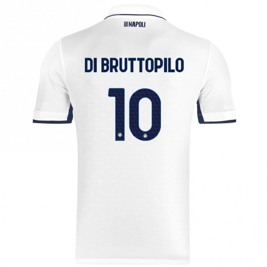 Men Football Giuseppe Ambrosino Di Bruttopilo #10 White Royal Blue Away Jersey 2024/25 T-Shirt Australia