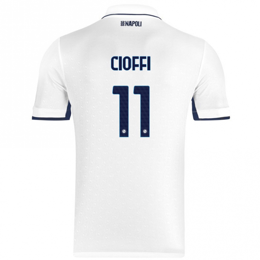 Men Football Antonio Cioffi #11 White Royal Blue Away Jersey 2024/25 T-Shirt Australia