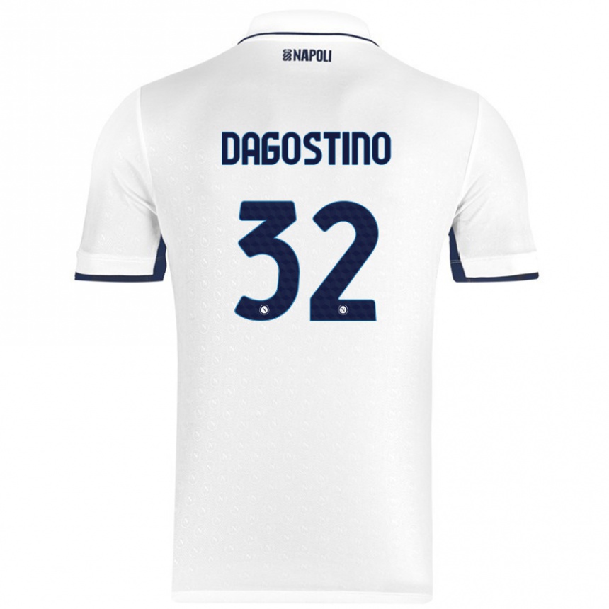 Men Football Giuseppe Dagostino #32 White Royal Blue Away Jersey 2024/25 T-Shirt Australia