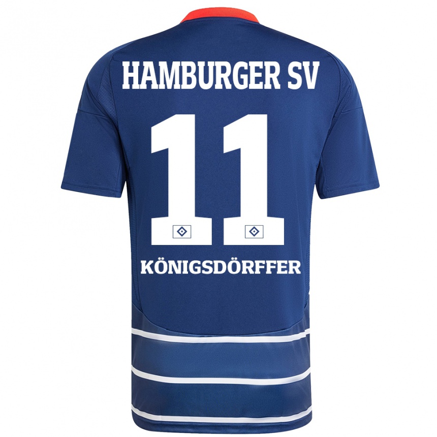 Men Football Ransford Königsdörffer #11 Dark Blue Away Jersey 2024/25 T-Shirt Australia