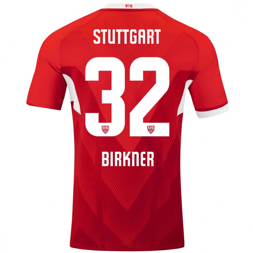 Men Football Hanna Birkner #32 Red White Away Jersey 2024/25 T-Shirt Australia