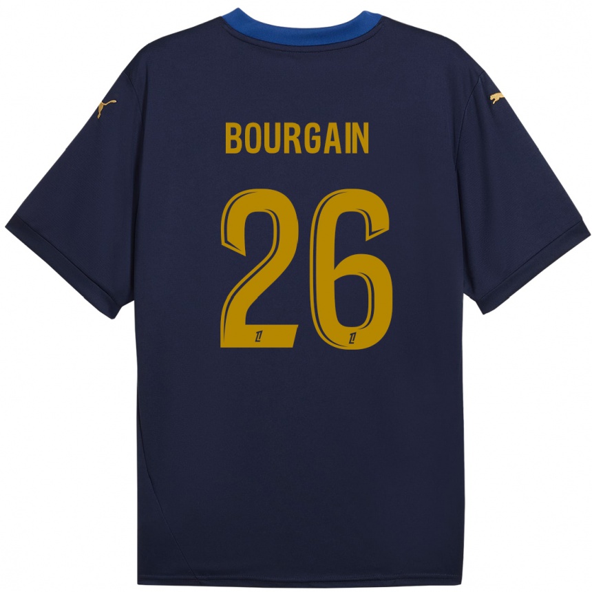 Men Football Lea Bourgain #26 Navy Gold Away Jersey 2024/25 T-Shirt Australia