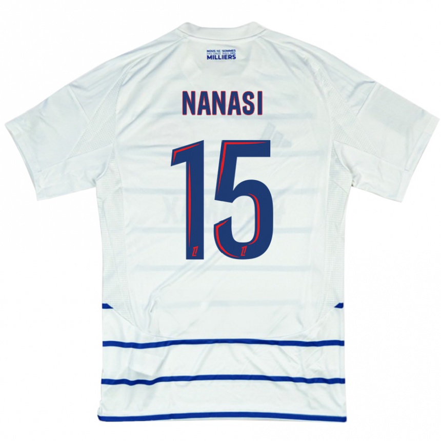 Men Football Sebastian Nanasi #15 White Blue Away Jersey 2024/25 T-Shirt Australia