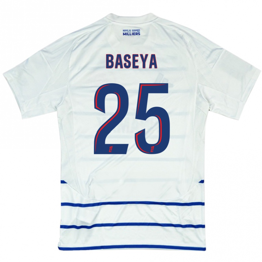 Men Football Steven Baseya #25 White Blue Away Jersey 2024/25 T-Shirt Australia