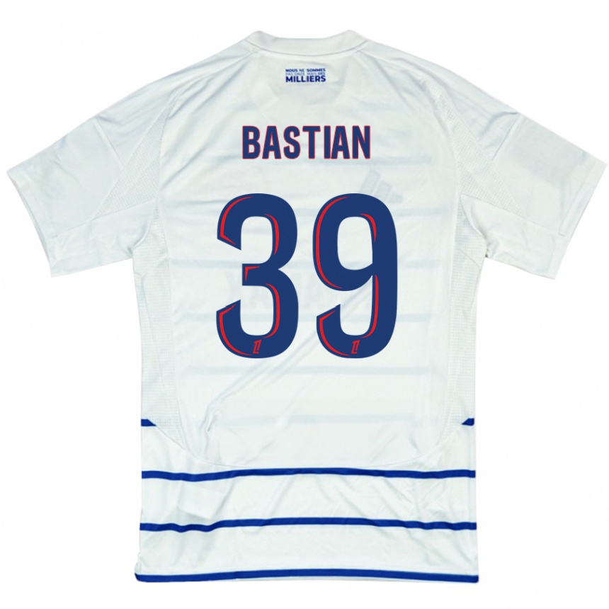 Men Football Maxime Bastian #39 White Blue Away Jersey 2024/25 T-Shirt Australia