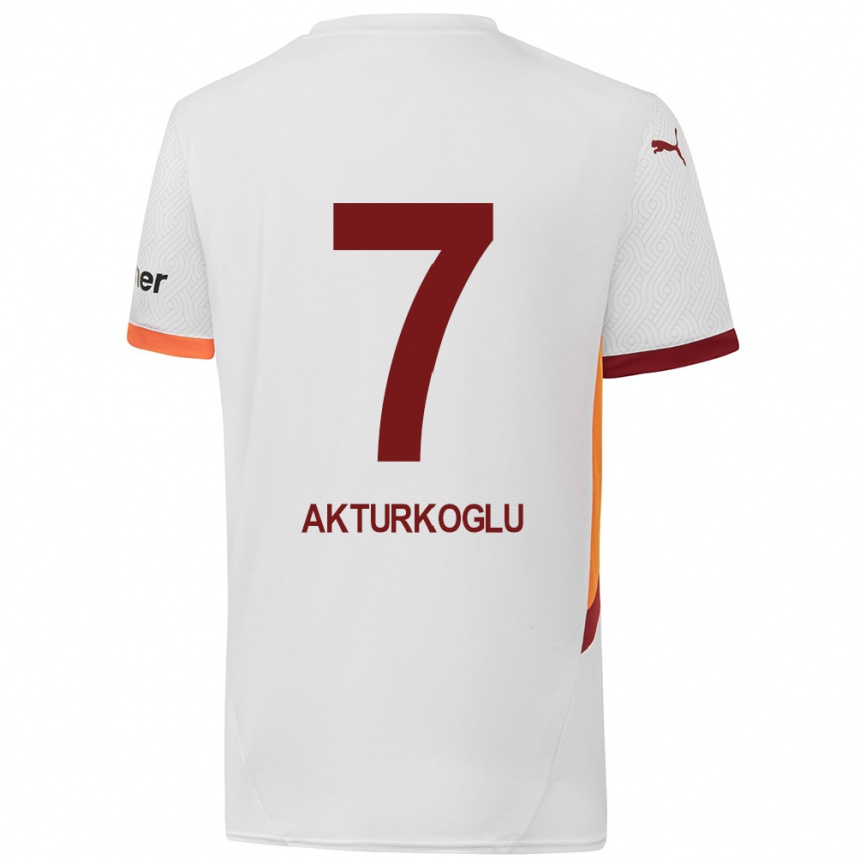 Men Football Kerem Aktürkoğlu #7 White Yellow Red Away Jersey 2024/25 T-Shirt Australia