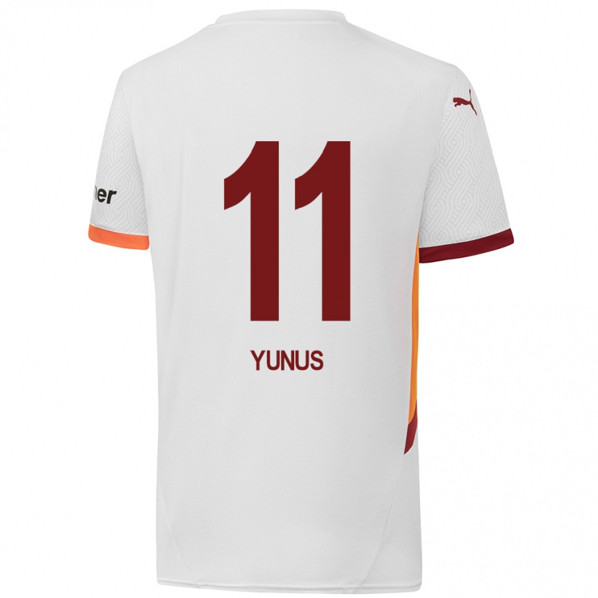 Men Football Yunus Akgün #11 White Yellow Red Away Jersey 2024/25 T-Shirt Australia