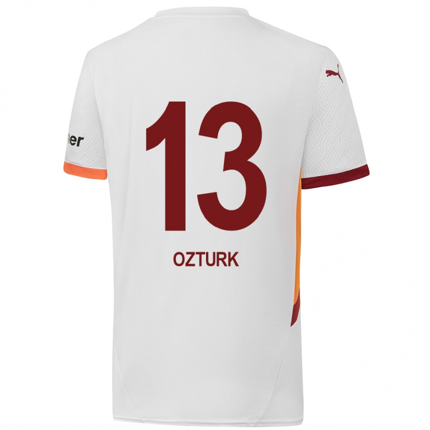 Men Football Fatma Sare Öztürk #13 White Yellow Red Away Jersey 2024/25 T-Shirt Australia