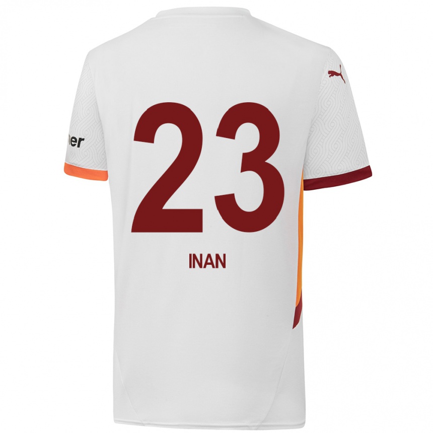 Men Football Müge İnan #23 White Yellow Red Away Jersey 2024/25 T-Shirt Australia