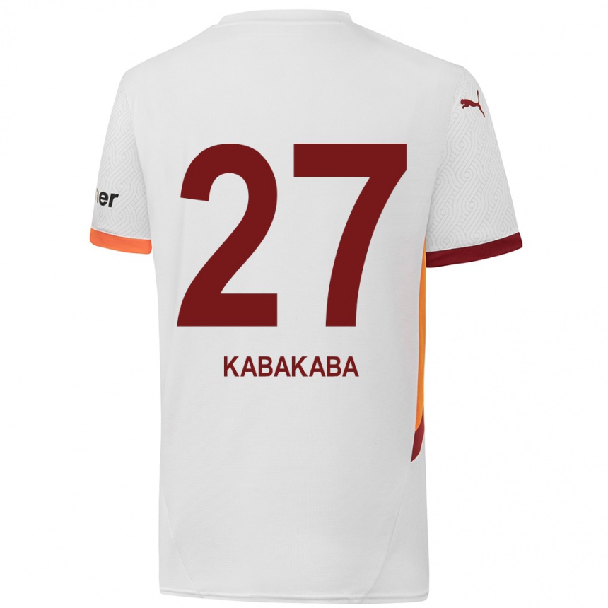 Men Football Naomie Kabakaba #27 White Yellow Red Away Jersey 2024/25 T-Shirt Australia