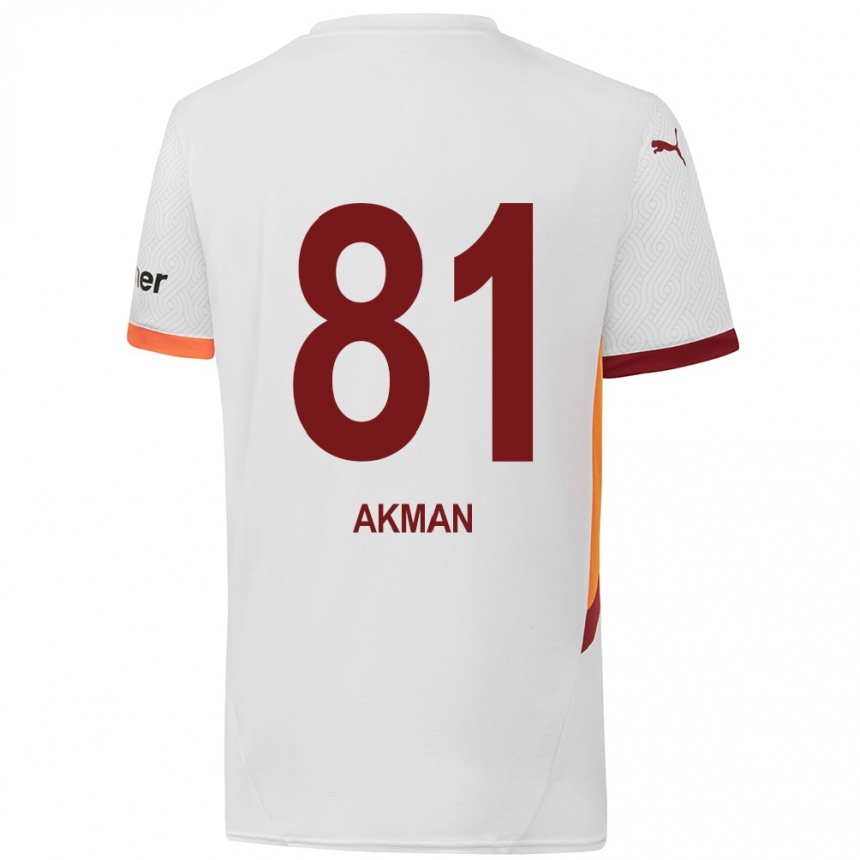 Men Football Hamza Akman #81 White Yellow Red Away Jersey 2024/25 T-Shirt Australia