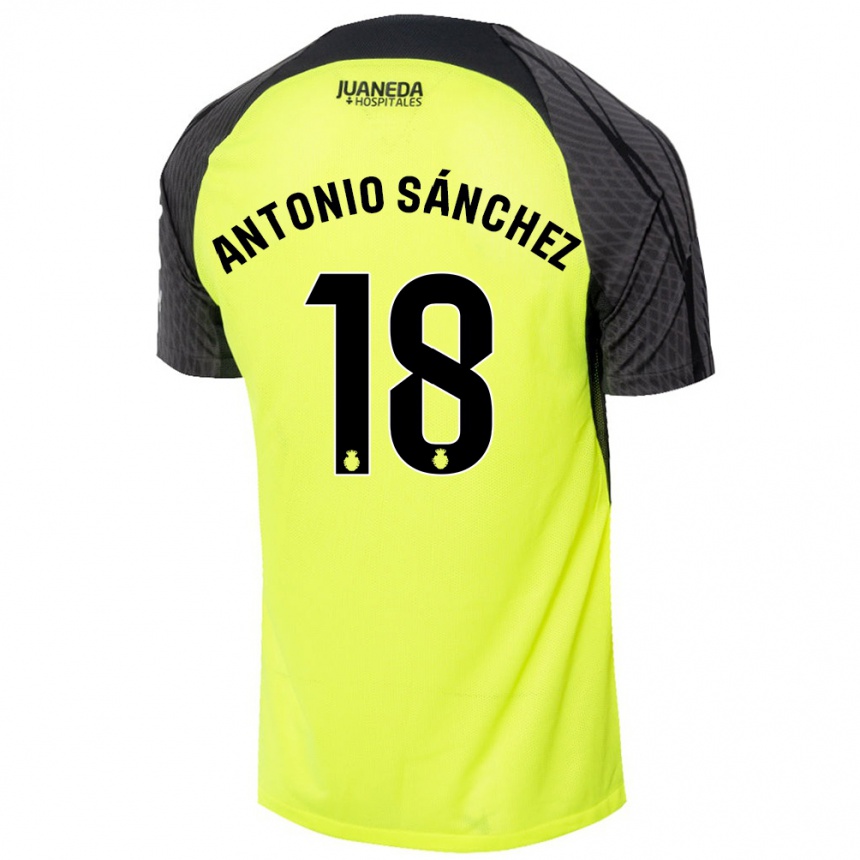 Men Football Antonio Sánchez #18 Fluorescent Green Black Away Jersey 2024/25 T-Shirt Australia