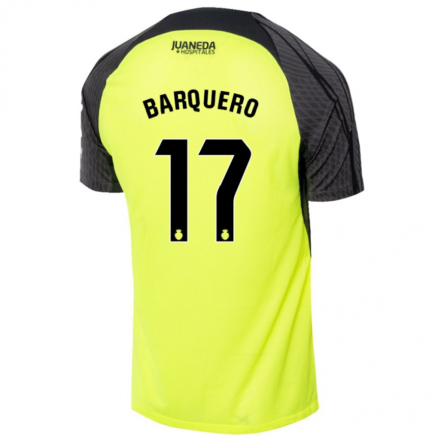 Men Football Adrián Barquero #17 Fluorescent Green Black Away Jersey 2024/25 T-Shirt Australia