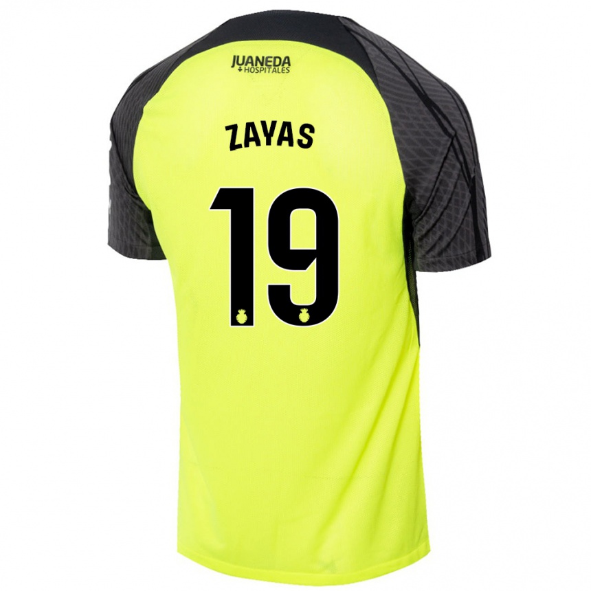 Men Football Yosmel Zayas #19 Fluorescent Green Black Away Jersey 2024/25 T-Shirt Australia