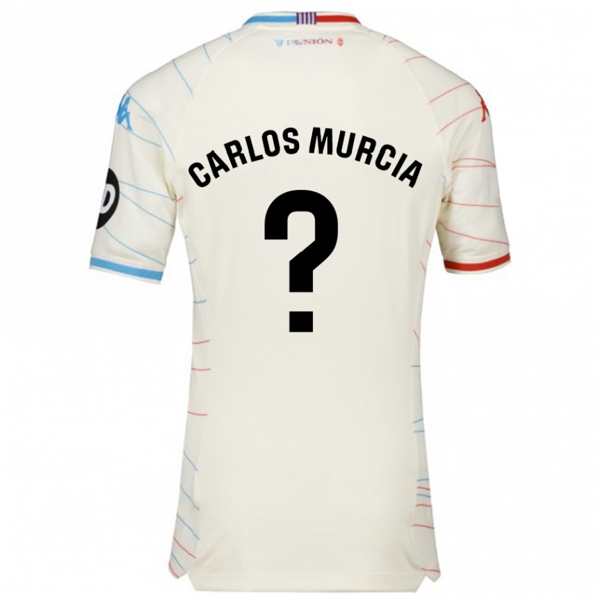 Men Football Juan Carlos Murcia #0 White Red Blue Away Jersey 2024/25 T-Shirt Australia