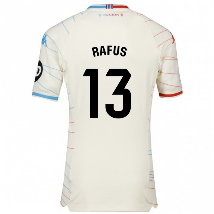 Men Football Arnau Rafus #13 White Red Blue Away Jersey 2024/25 T-Shirt Australia