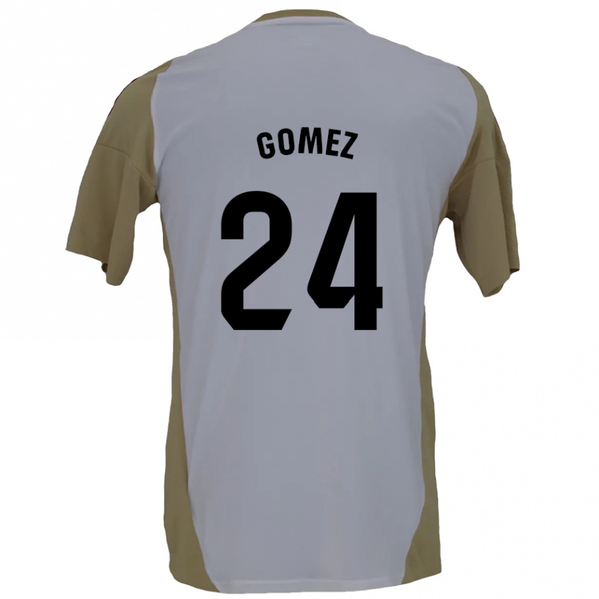 Men Football Jonathan Gómez #24 Brown White Away Jersey 2024/25 T-Shirt Australia