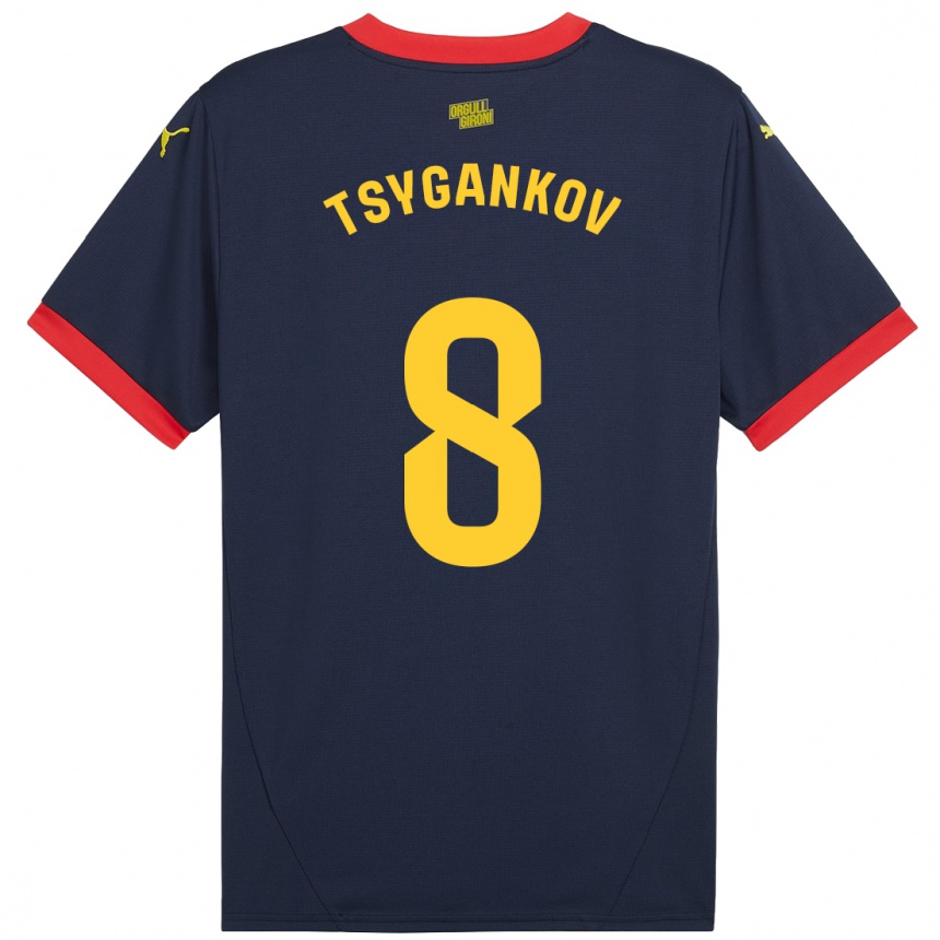 Men Football Viktor Tsygankov #8 Navy Red Away Jersey 2024/25 T-Shirt Australia