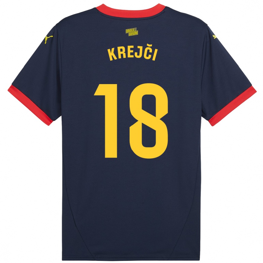 Men Football Ladislav Krejci #18 Navy Red Away Jersey 2024/25 T-Shirt Australia