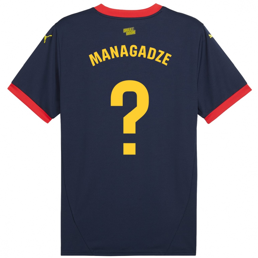 Men Football Luka Managadze #0 Navy Red Away Jersey 2024/25 T-Shirt Australia