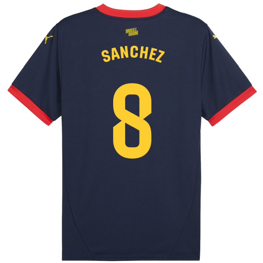 Men Football Miguel Ángel Sánchez #8 Navy Red Away Jersey 2024/25 T-Shirt Australia