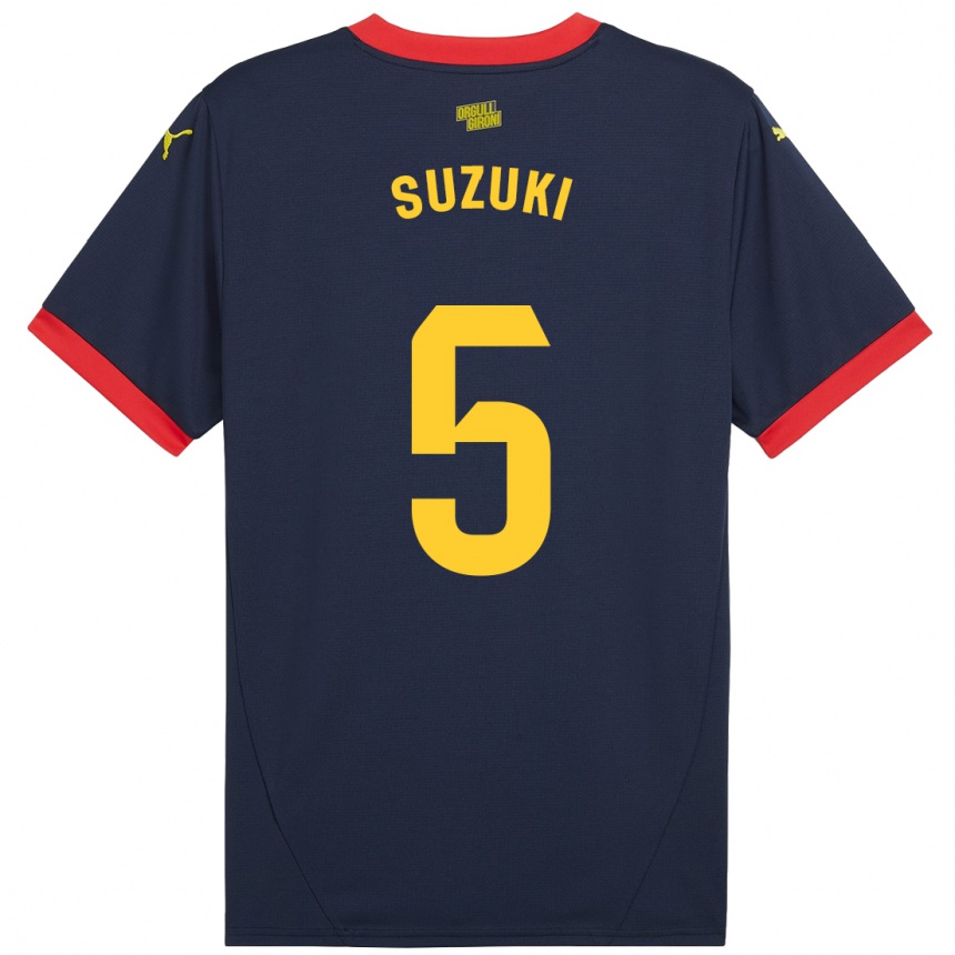 Men Football Wadi Ibrahim Suzuki #5 Navy Red Away Jersey 2024/25 T-Shirt Australia