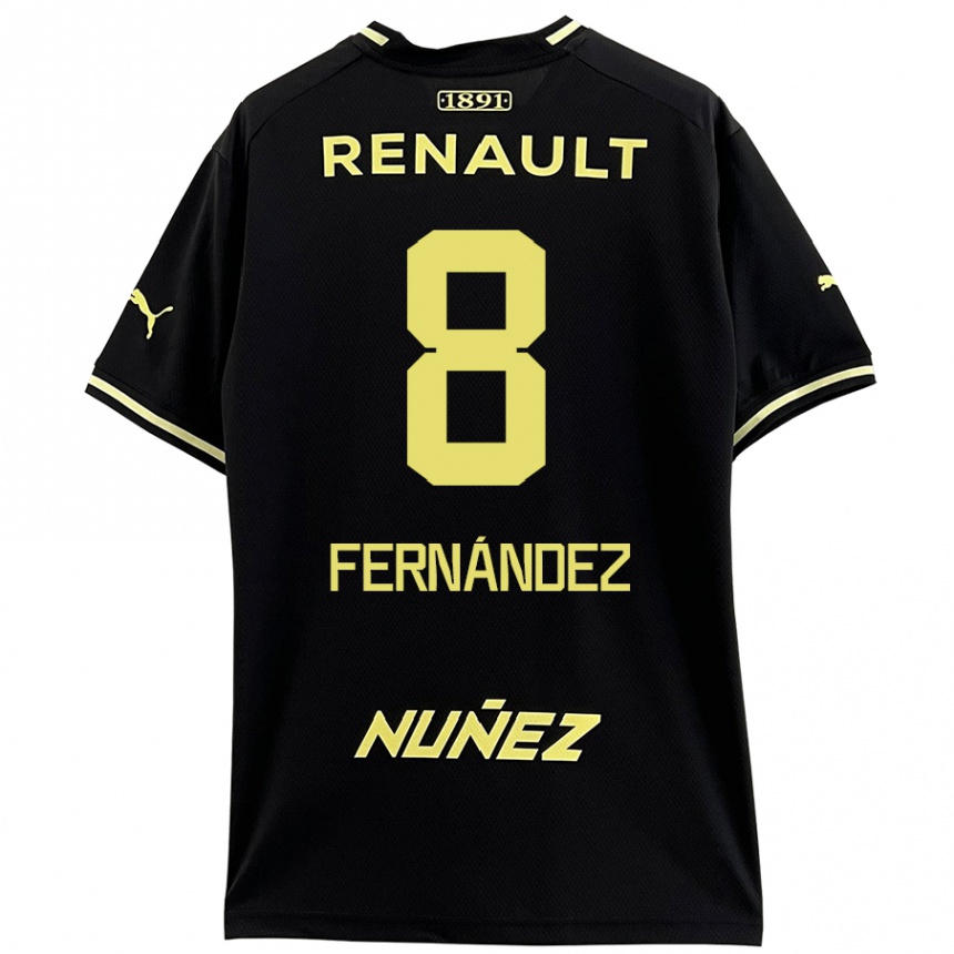 Men Football Leonardo Fernández #8 Black Yellow Away Jersey 2024/25 T-Shirt Australia