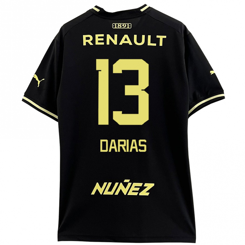 Men Football Eduardo Darias #13 Black Yellow Away Jersey 2024/25 T-Shirt Australia