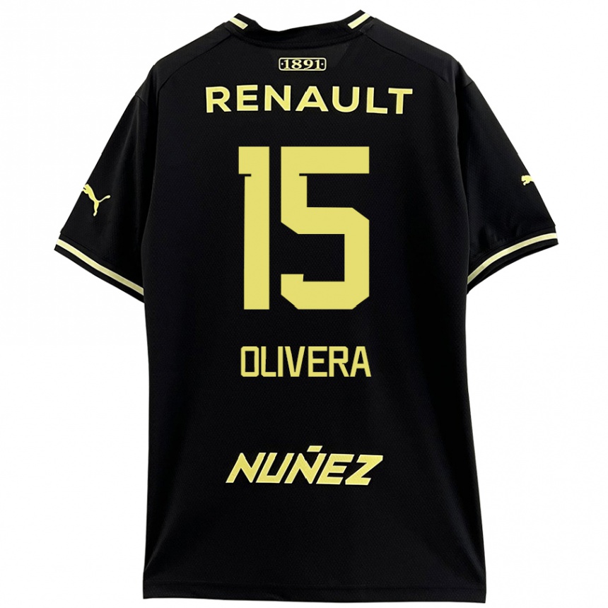 Men Football Maximiliano Olivera #15 Black Yellow Away Jersey 2024/25 T-Shirt Australia