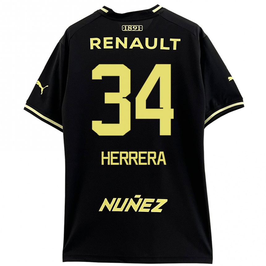 Men Football Nahuel Herrera #34 Black Yellow Away Jersey 2024/25 T-Shirt Australia