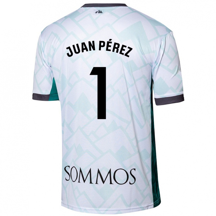 Men Football Juan Pérez #1 White Green Away Jersey 2024/25 T-Shirt Australia