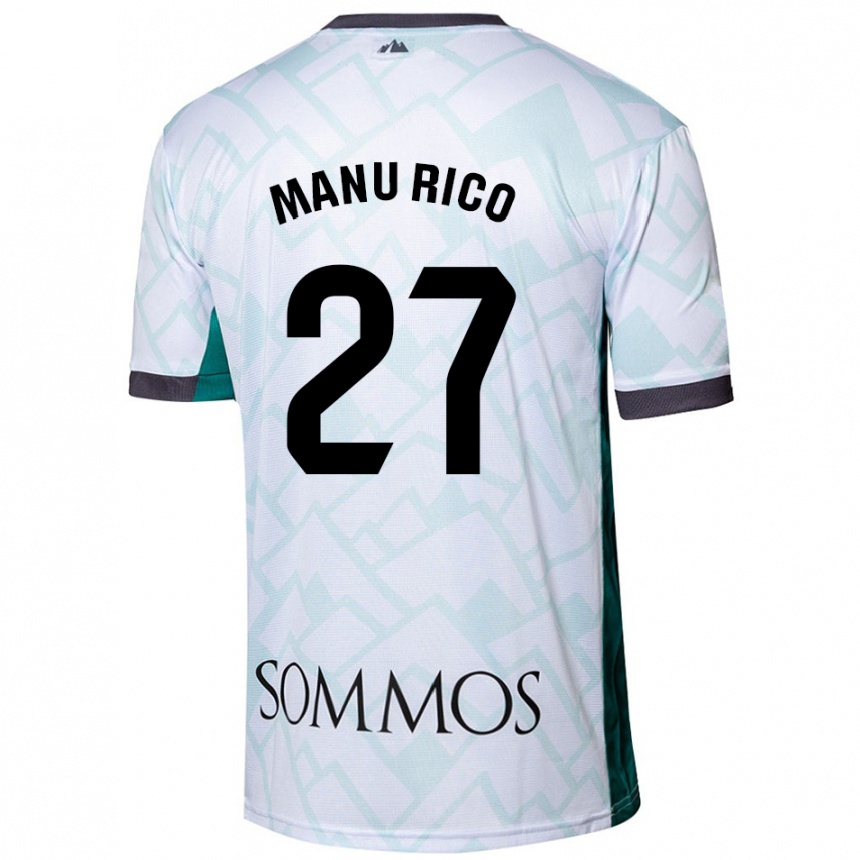 Men Football Manu Rico #27 White Green Away Jersey 2024/25 T-Shirt Australia