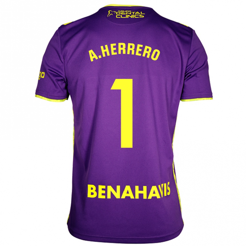 Men Football Alfonso Herrero #1 Purple Yellow Away Jersey 2024/25 T-Shirt Australia