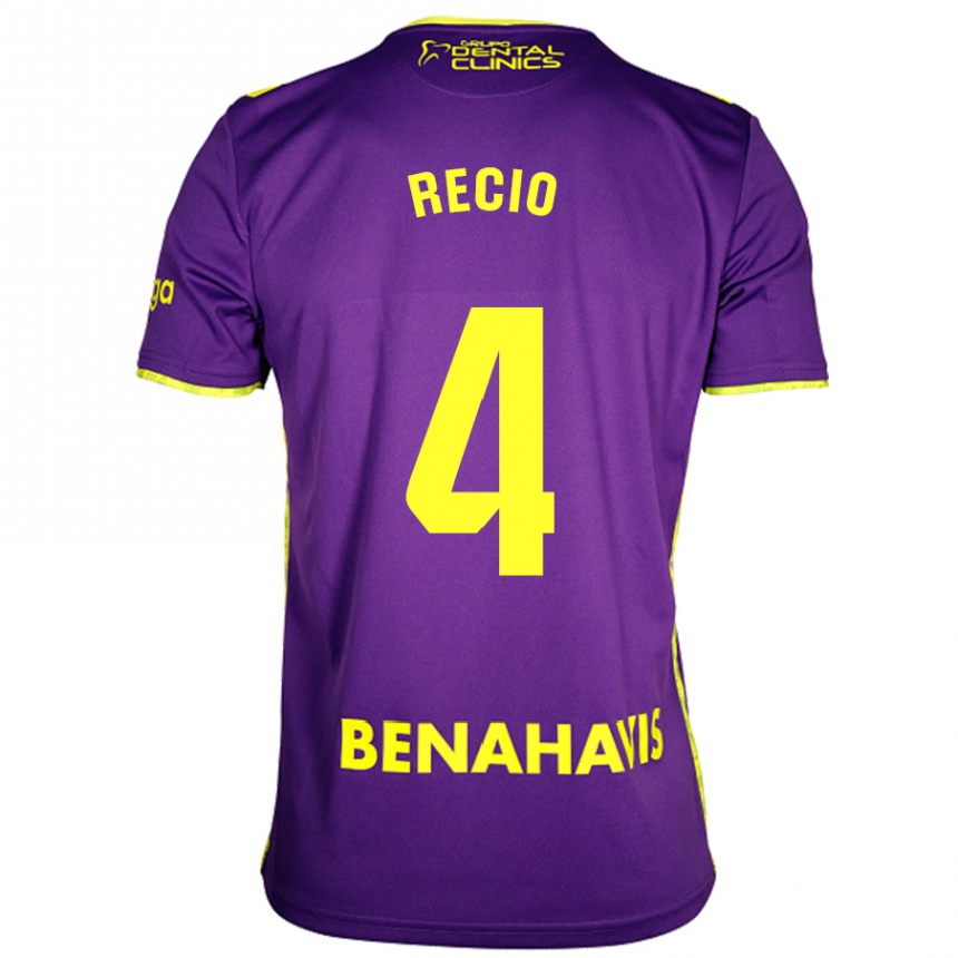 Men Football Ángel Recio #4 Purple Yellow Away Jersey 2024/25 T-Shirt Australia