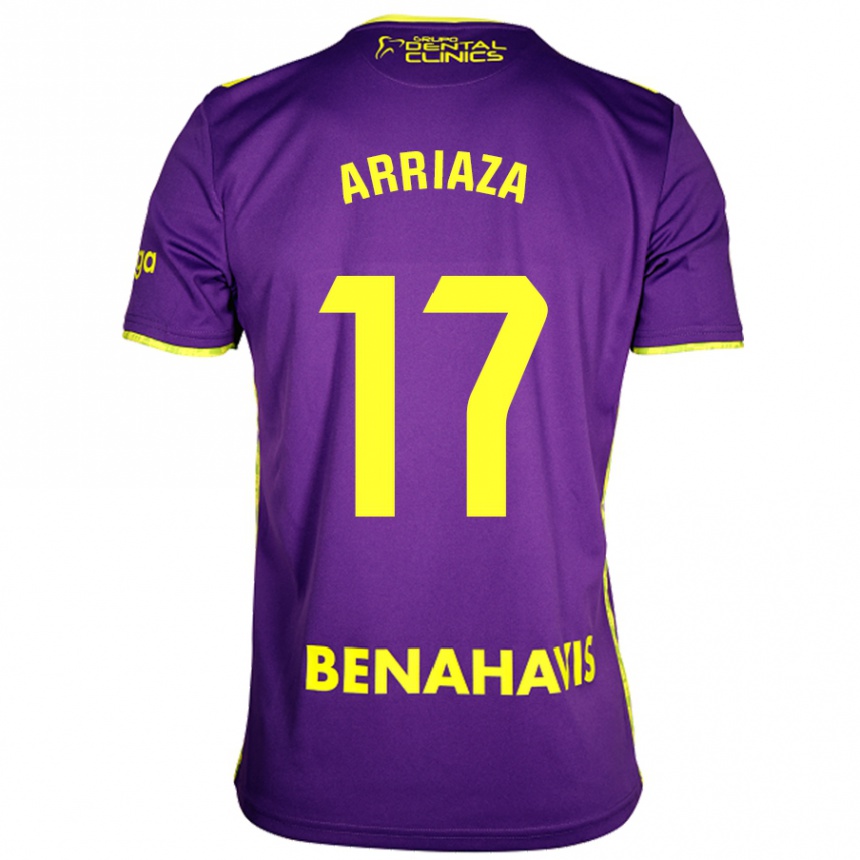 Men Football Pablo Arriaza #17 Purple Yellow Away Jersey 2024/25 T-Shirt Australia